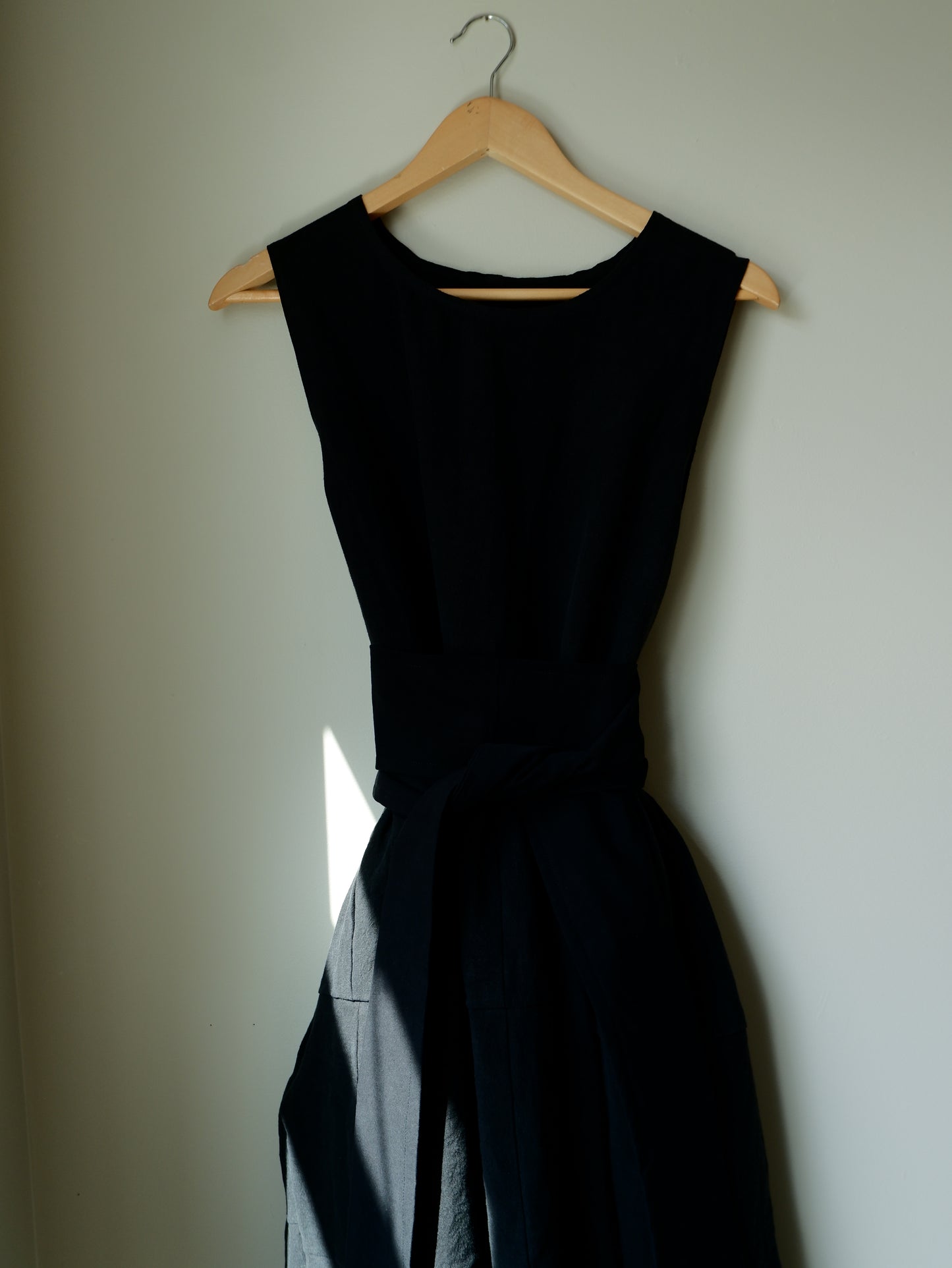 Patchwork Black Linen Dress | Large