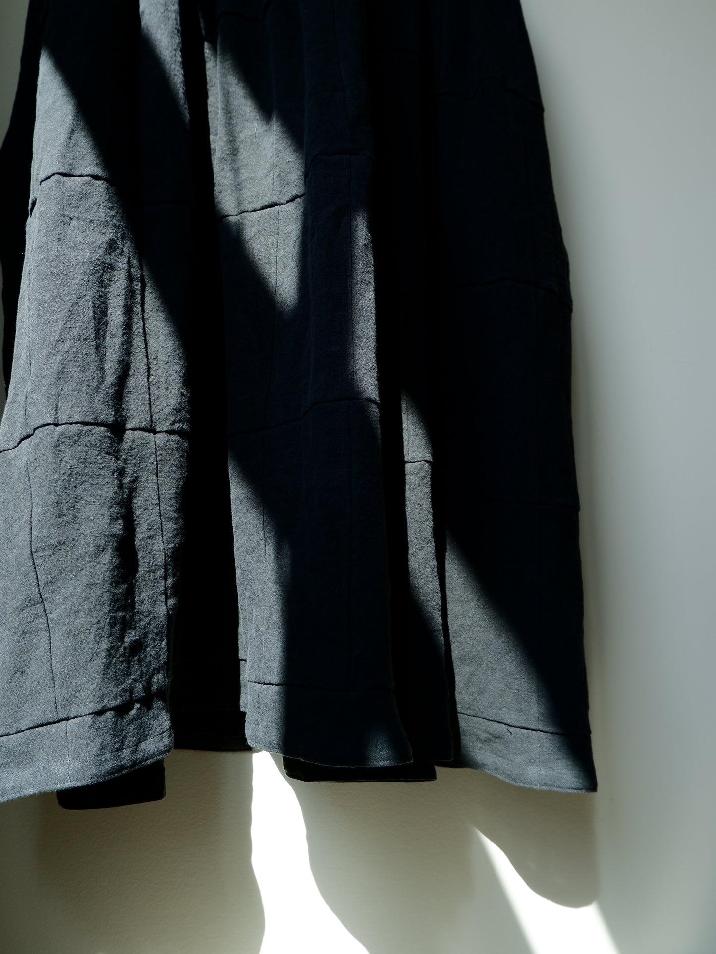 Patchwork Black Linen Dress | Large