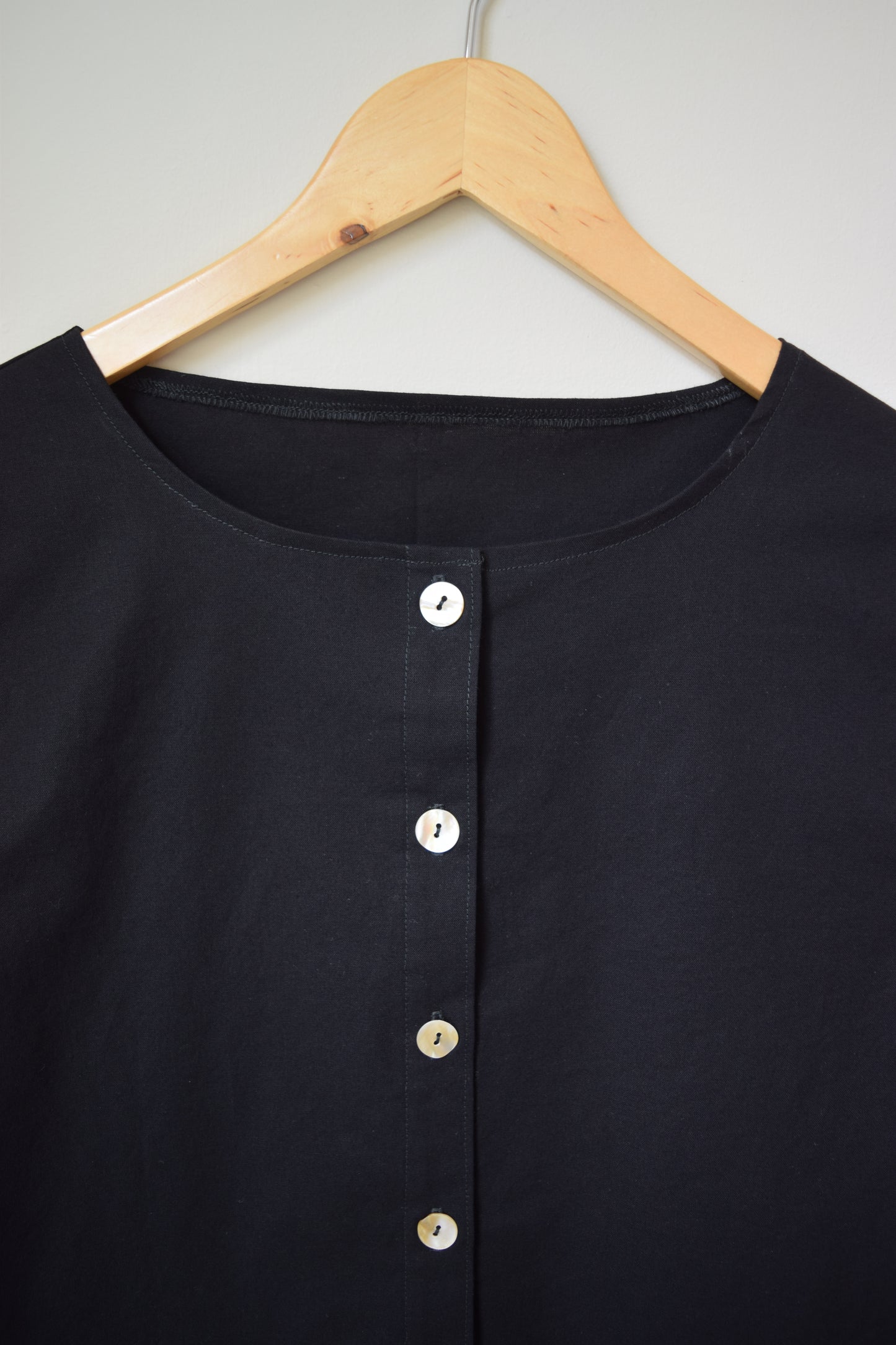 Black Cotton Poplin Vest | Medium