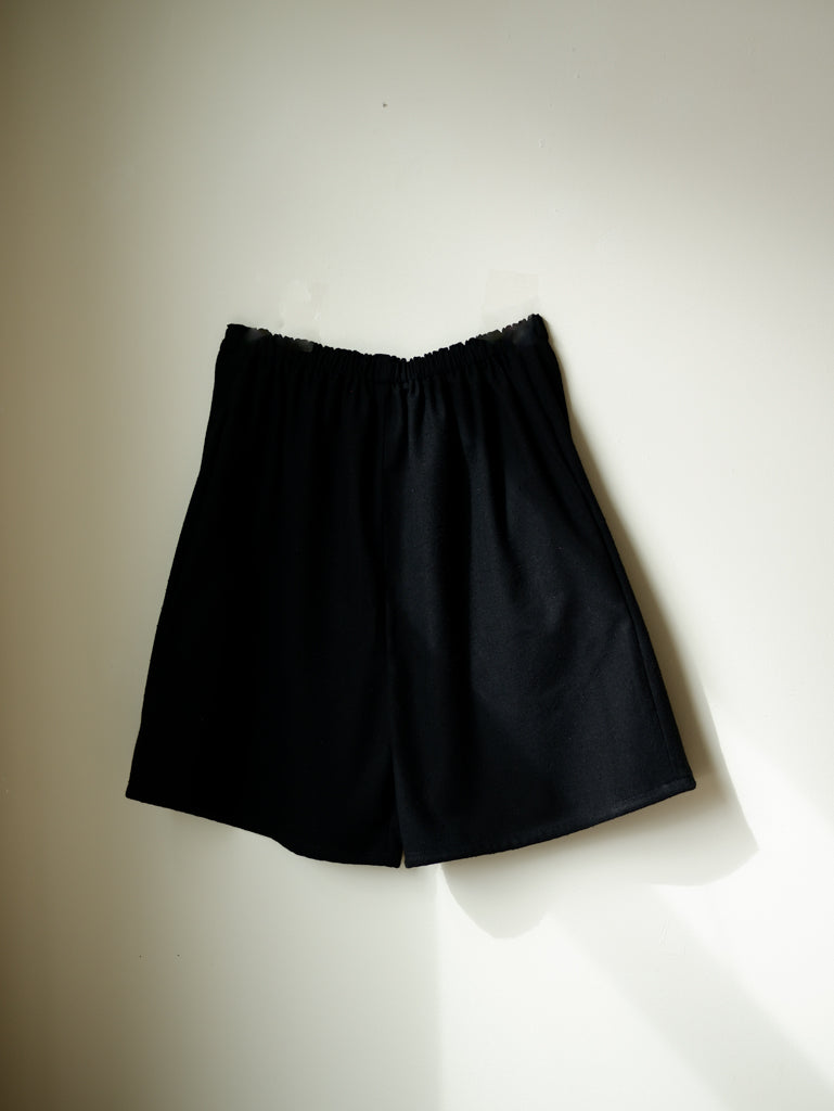 Black Raw Silk Shorts | Small