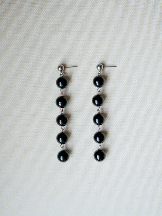 Black Agate Chain Link Earrings