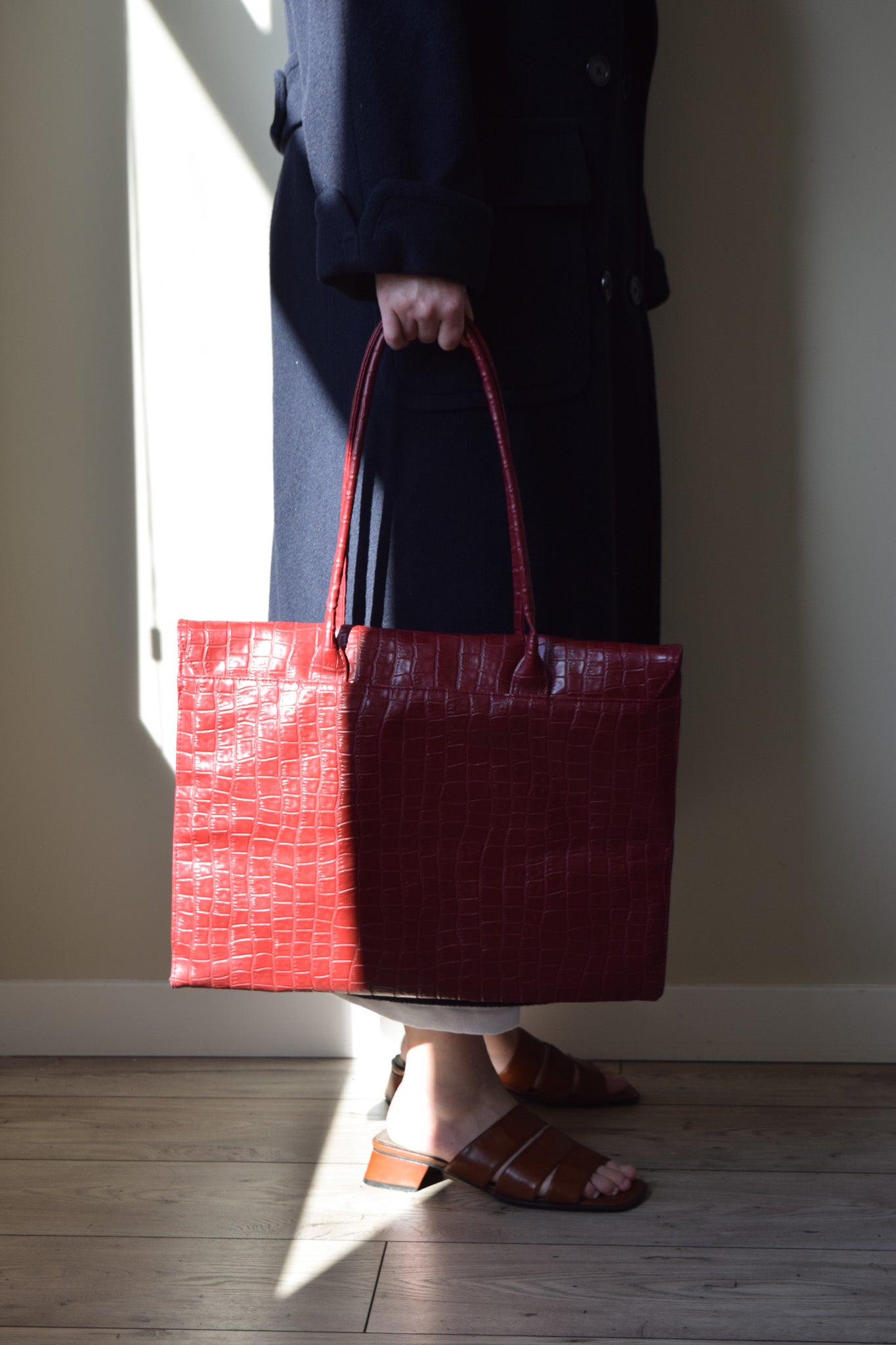 Faux Alligator Vinyl Tote