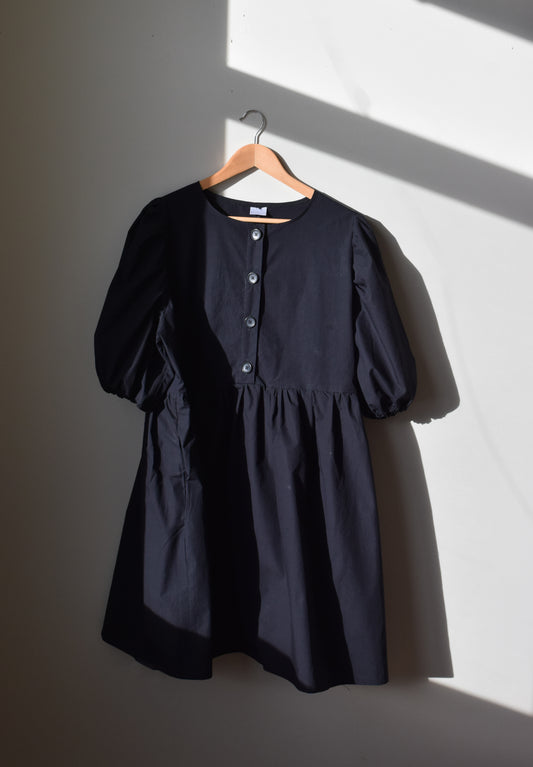 Black Cotton Emily Dress - Large