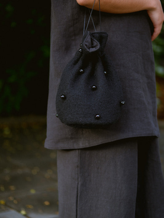 Beaded Cashmere & Wool Bag