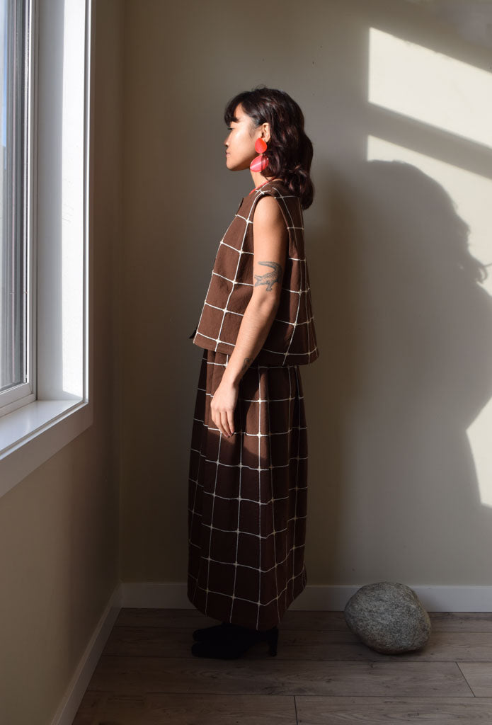 Brown Cotton Vest Set | One of a Kind