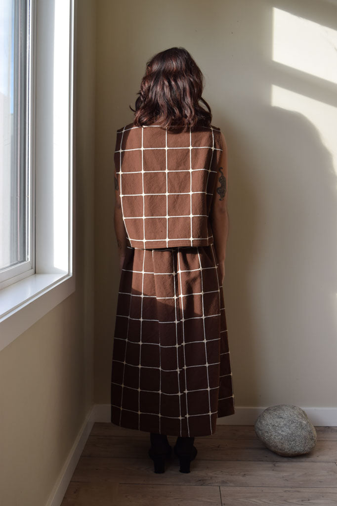 Brown Cotton Vest Set | One of a Kind