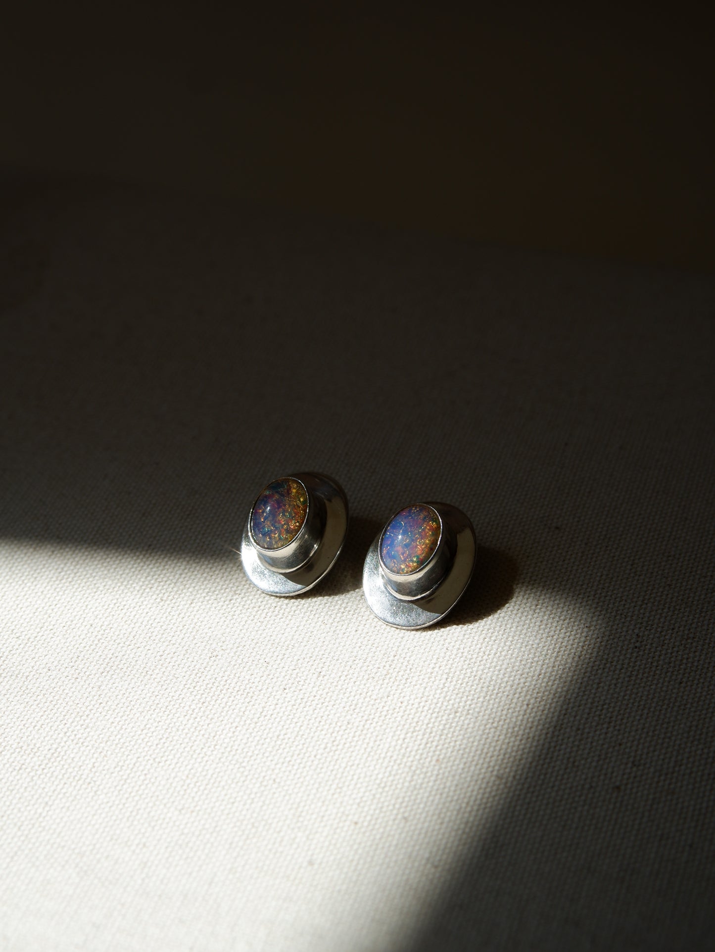 Opalite & Sterling Silver Clip Ons
