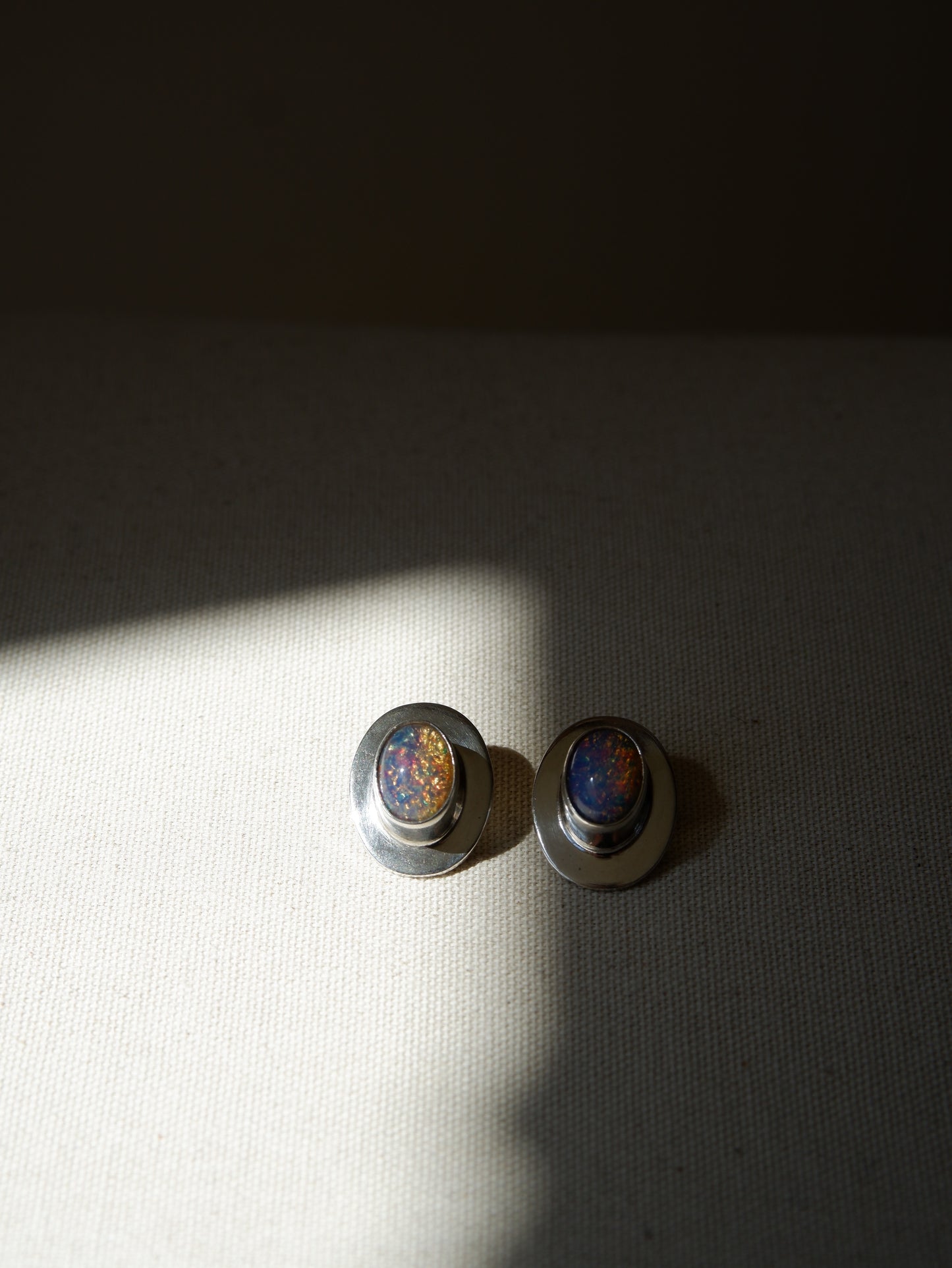 Opalite & Sterling Silver Clip Ons