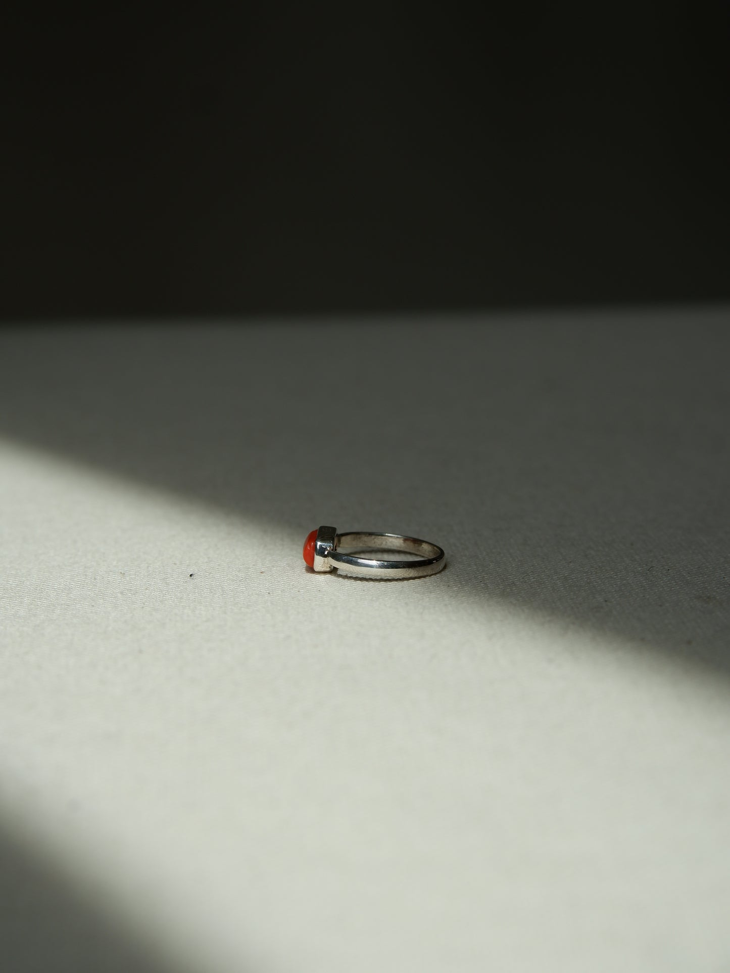 Coral & Sterling Silver Ring