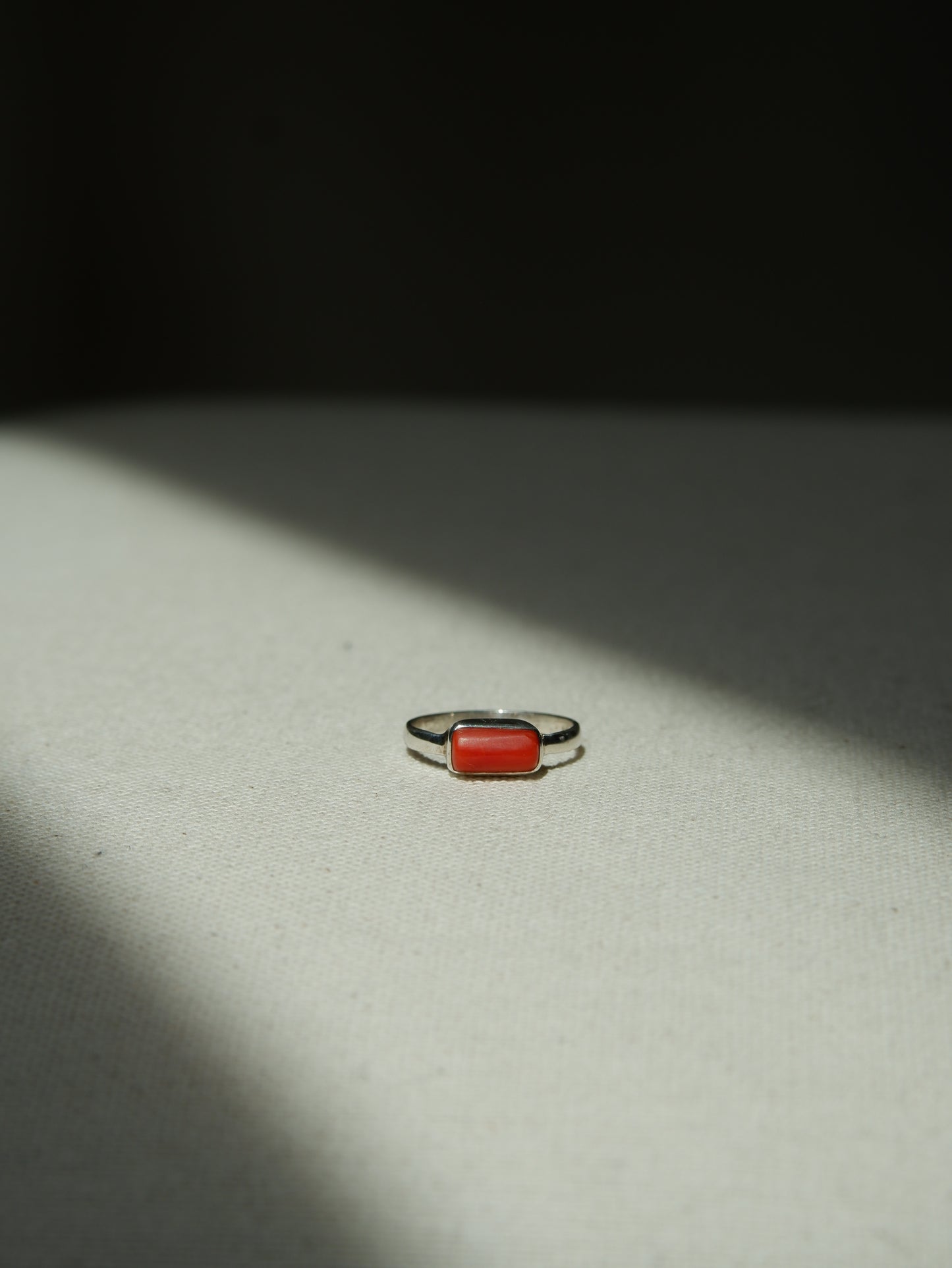 Coral & Sterling Silver Ring