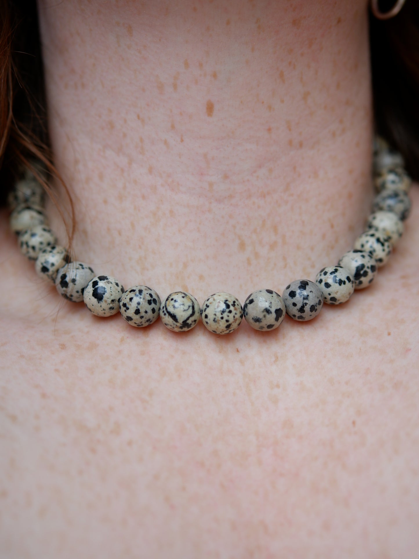 Dalmatian Jasper Sea Glass Necklace