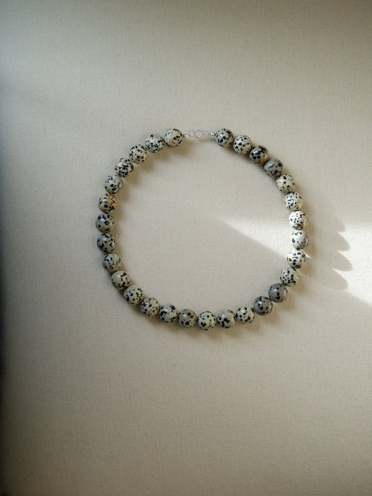 Dalmatian Jasper Sea Glass Necklace