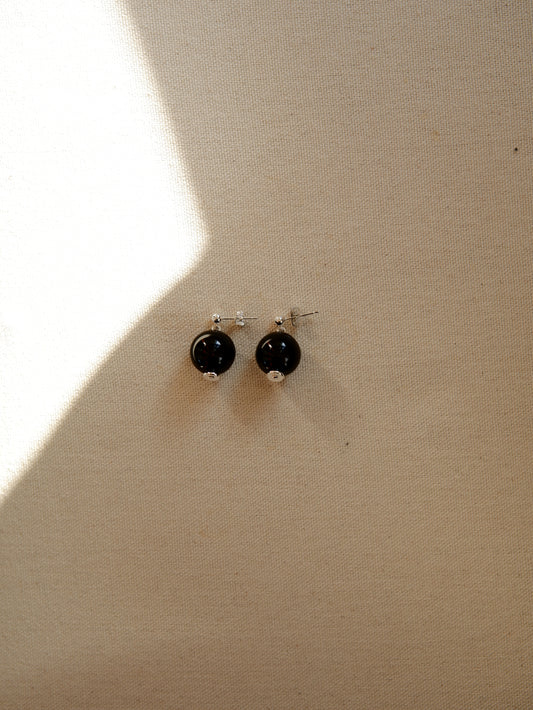 Onyx Orb Earrings