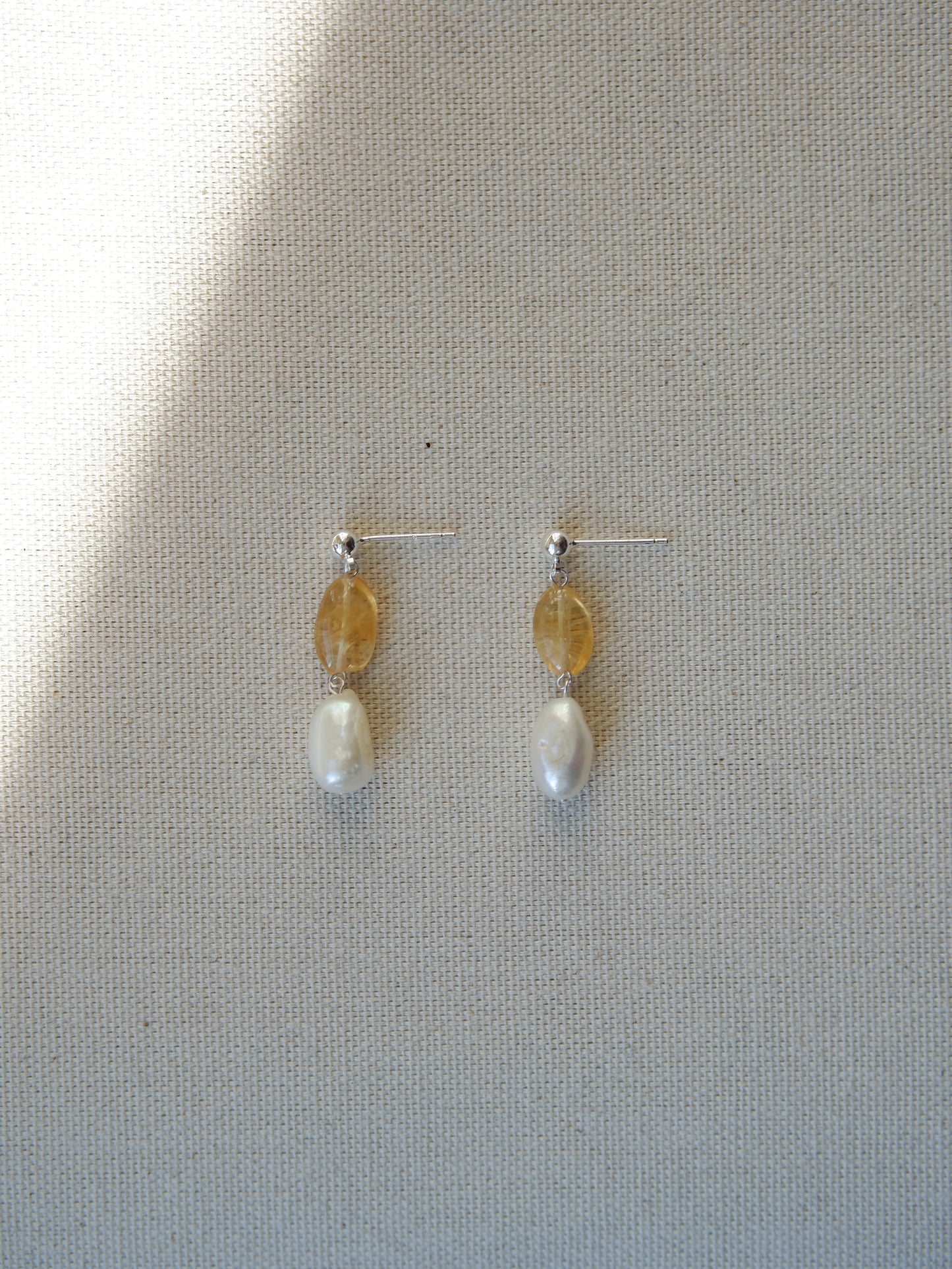 Pearl & Citrine Studs