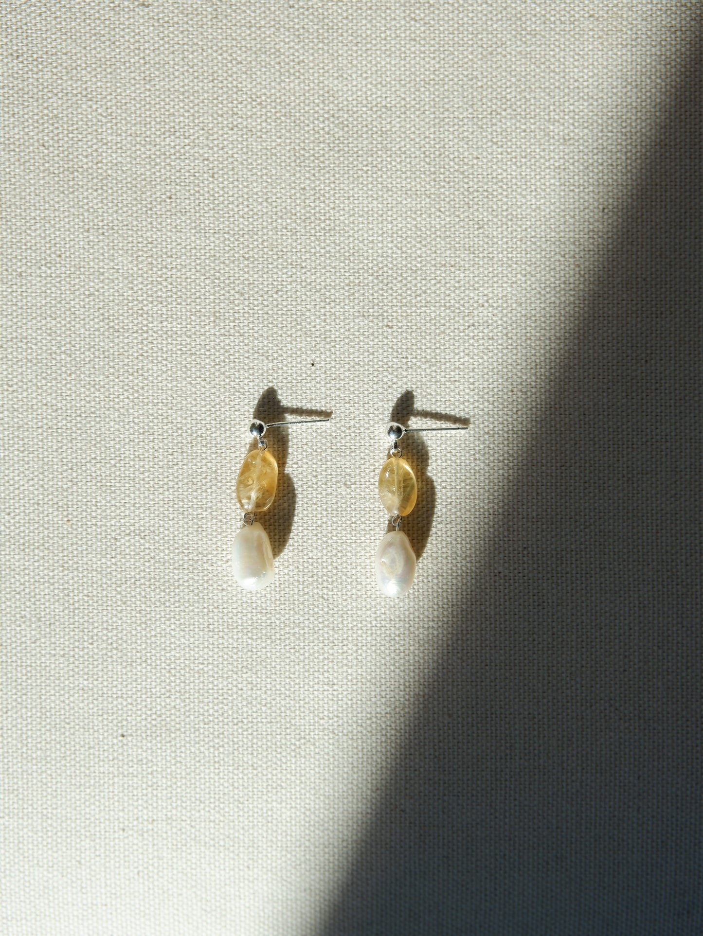 Pearl & Citrine Studs