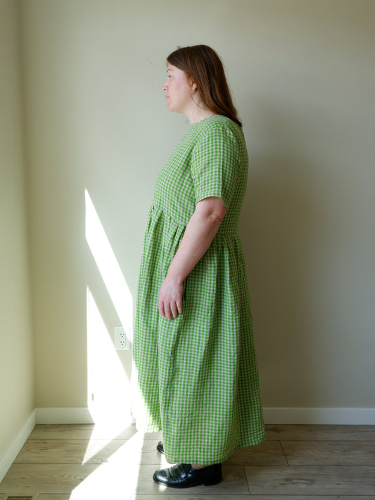 Lime Gingham Garden Dress | Multiple Sizes