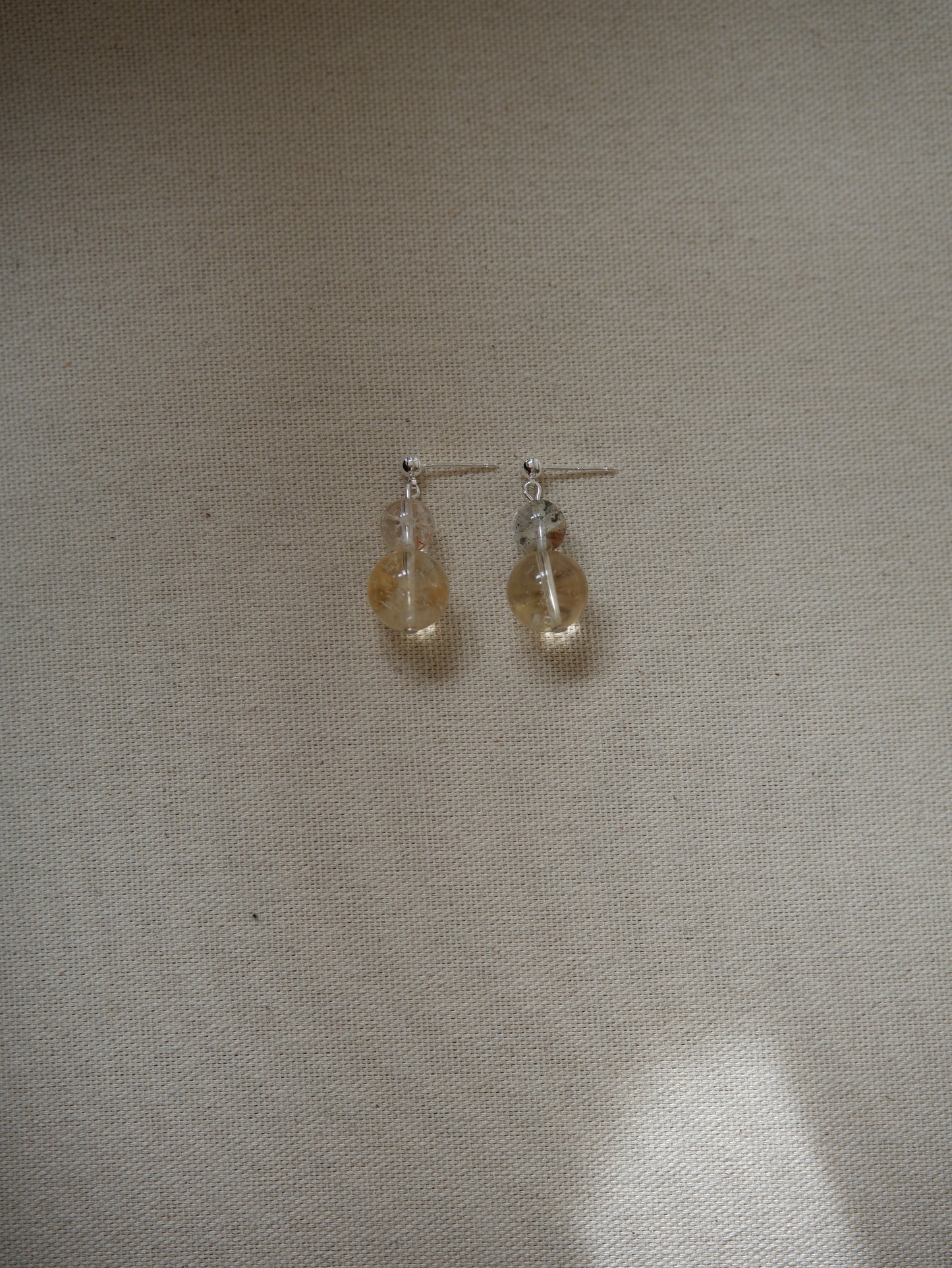 Stacked Lemonade Quartz Studs