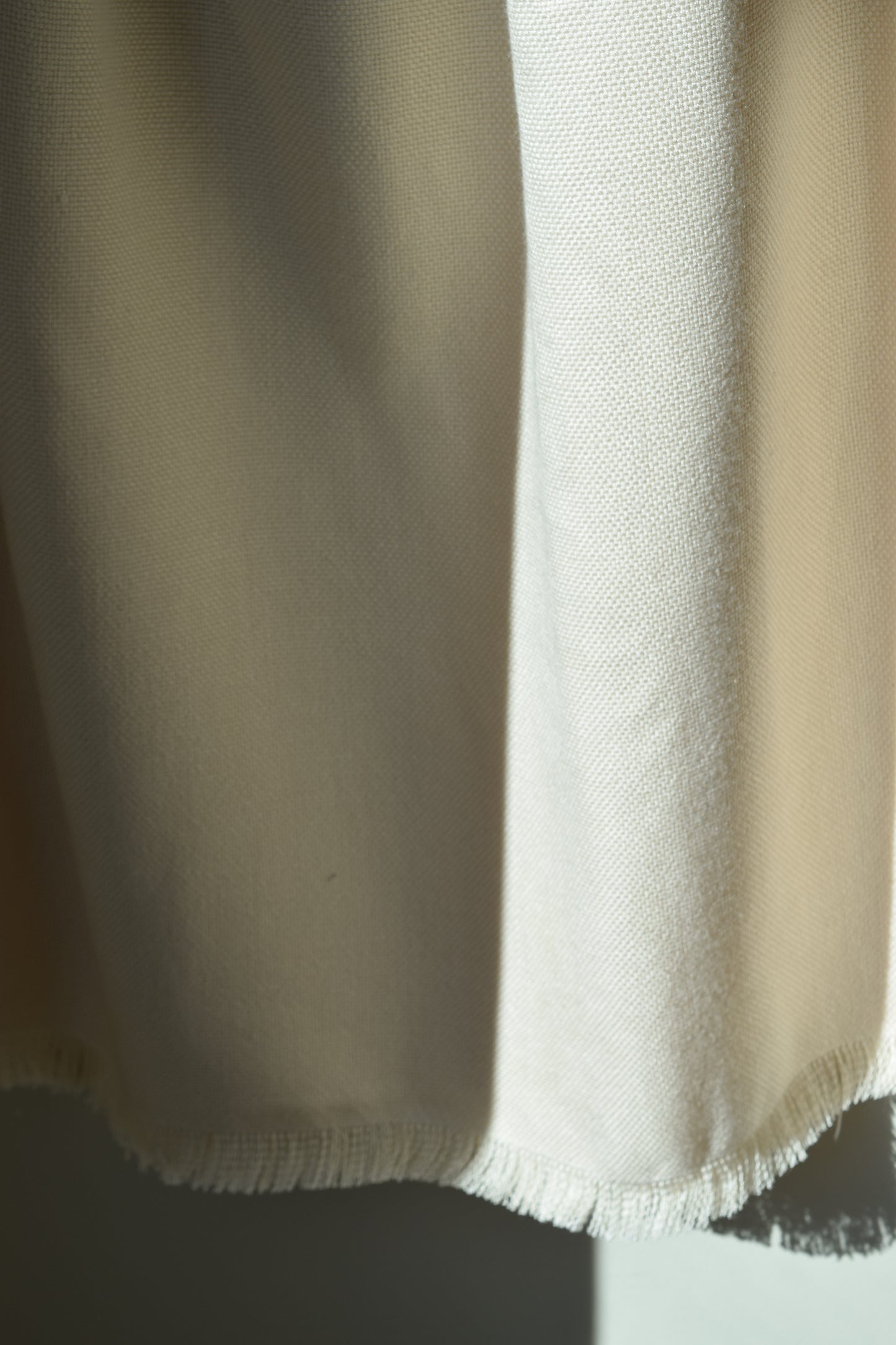 Cream Knit Fringed Skirt