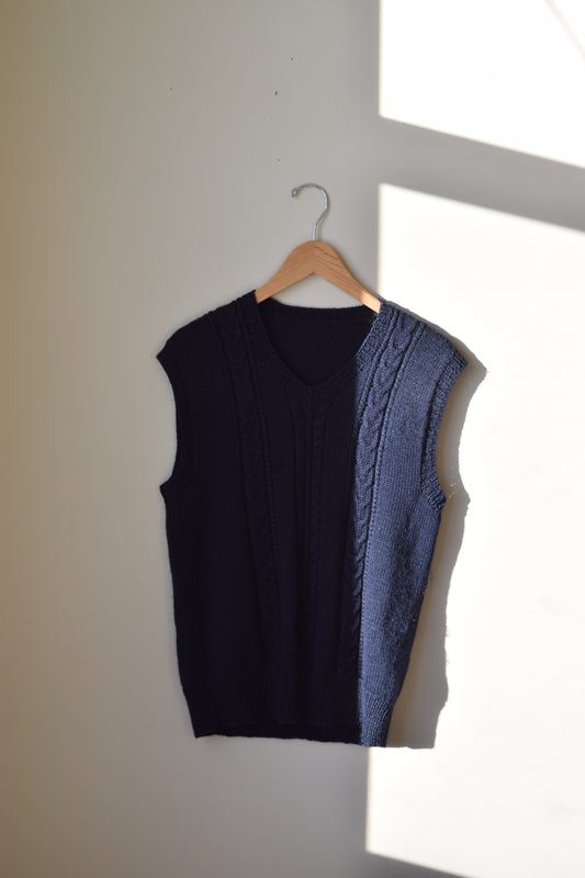Navy Cableknit Sweater Vest