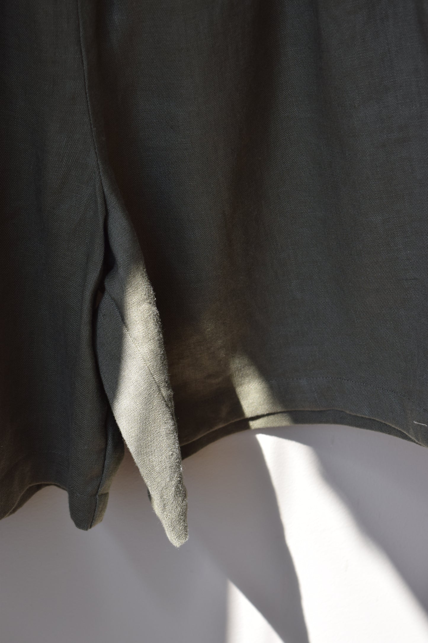 Olive Linen Boxer Shorts  | Small