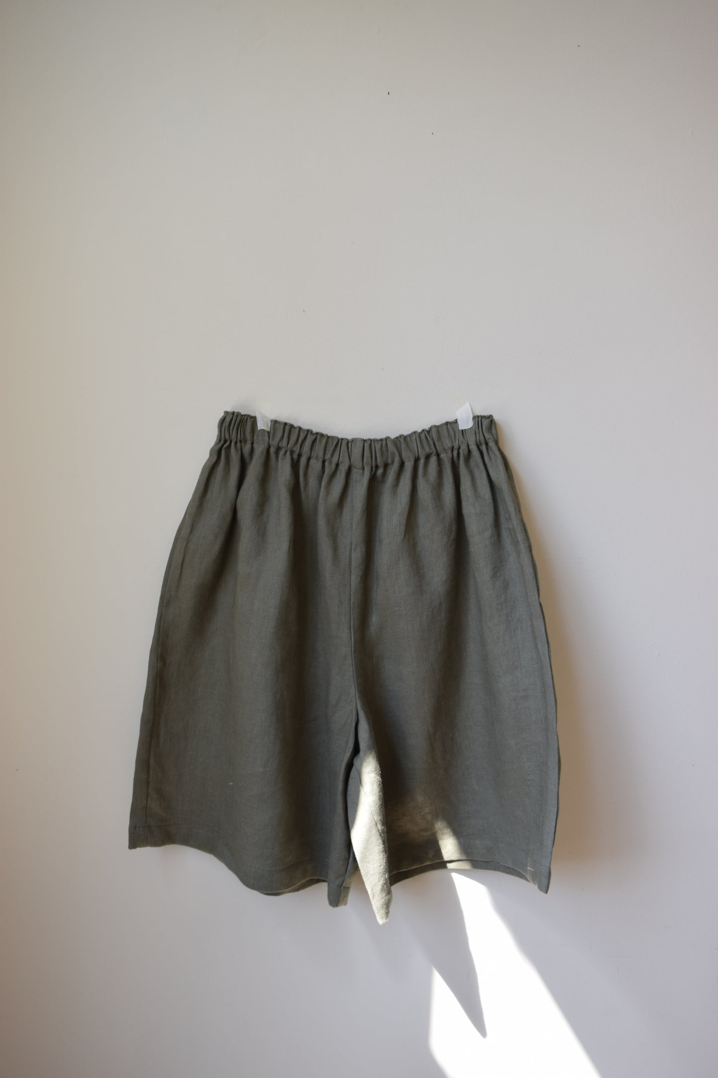 Olive Linen Boxer Shorts  | Small
