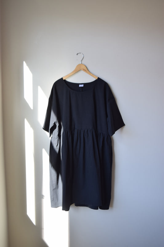 Black Cotton Garden Dress | 2X