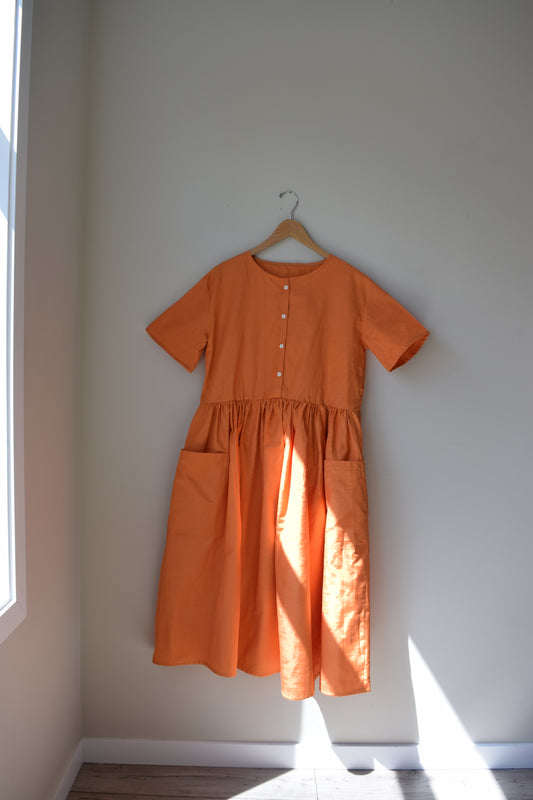 Metallic Tangerine Garden Dress | Sample