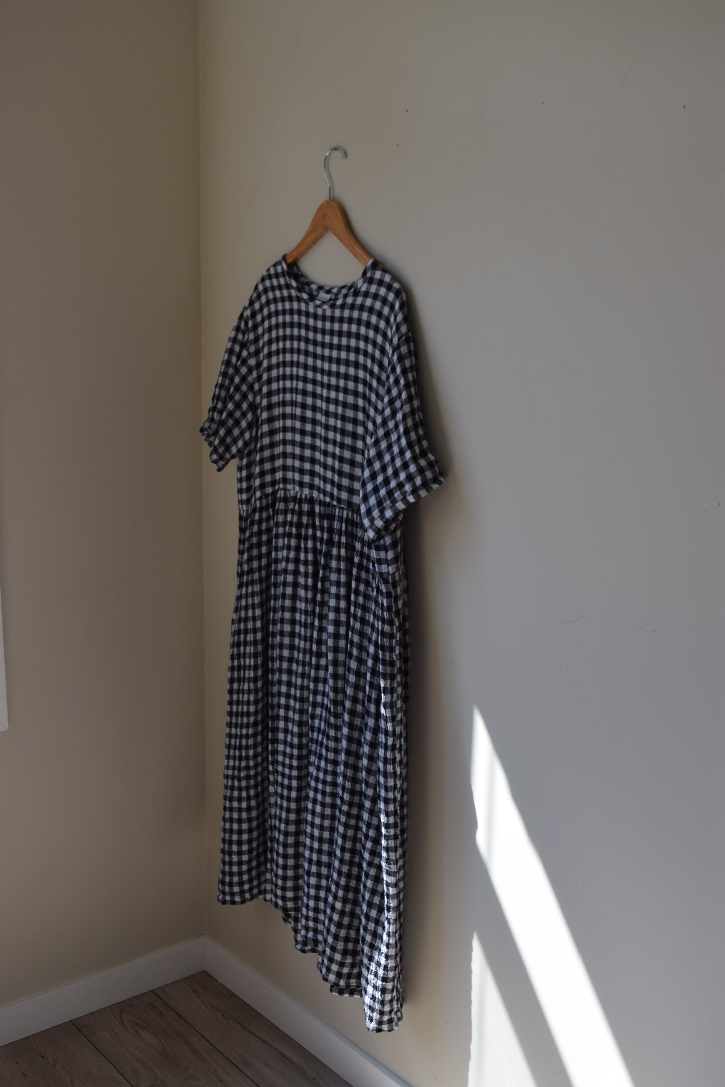 Linen Gingham Garden Dress | Large