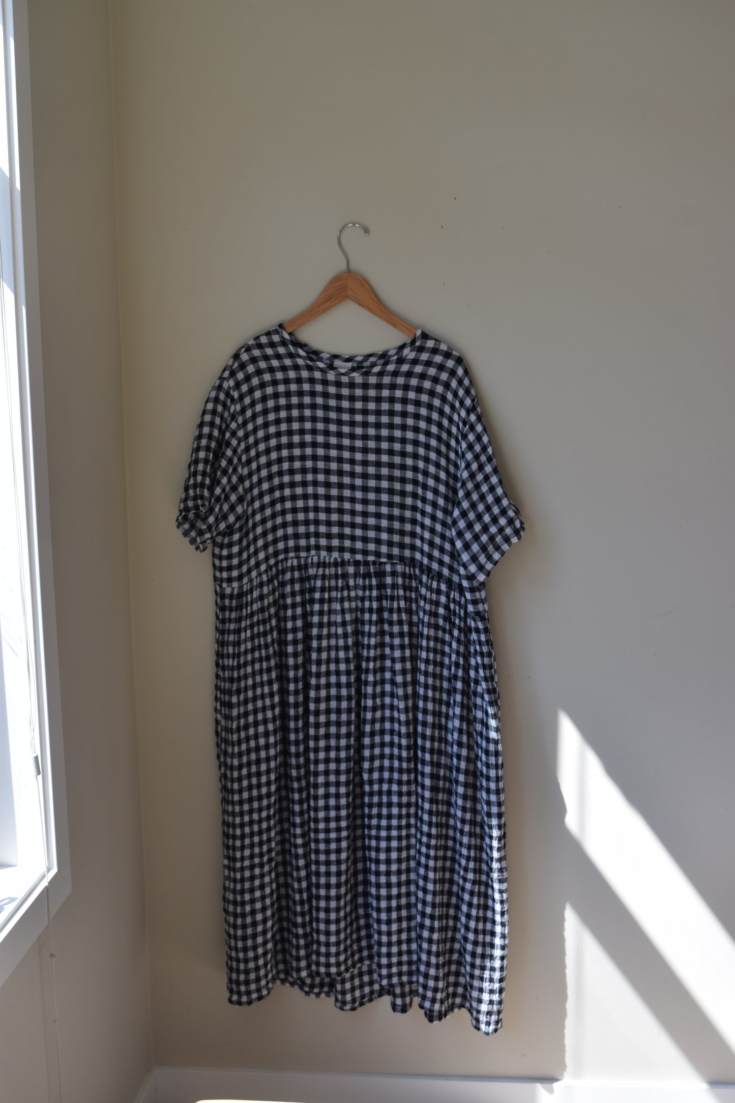 Linen Gingham Garden Dress | Large
