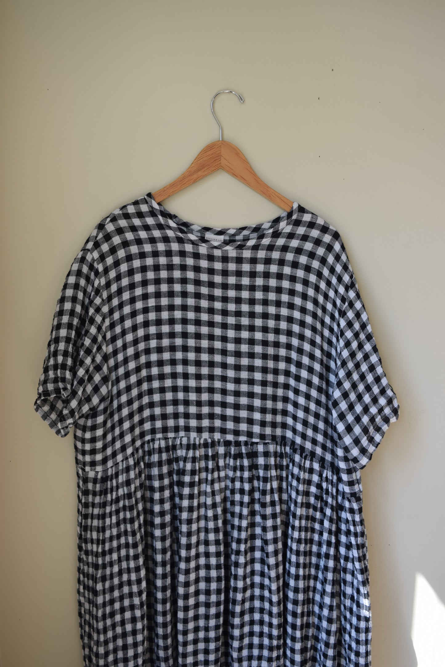 Linen Gingham Garden Dress | Large