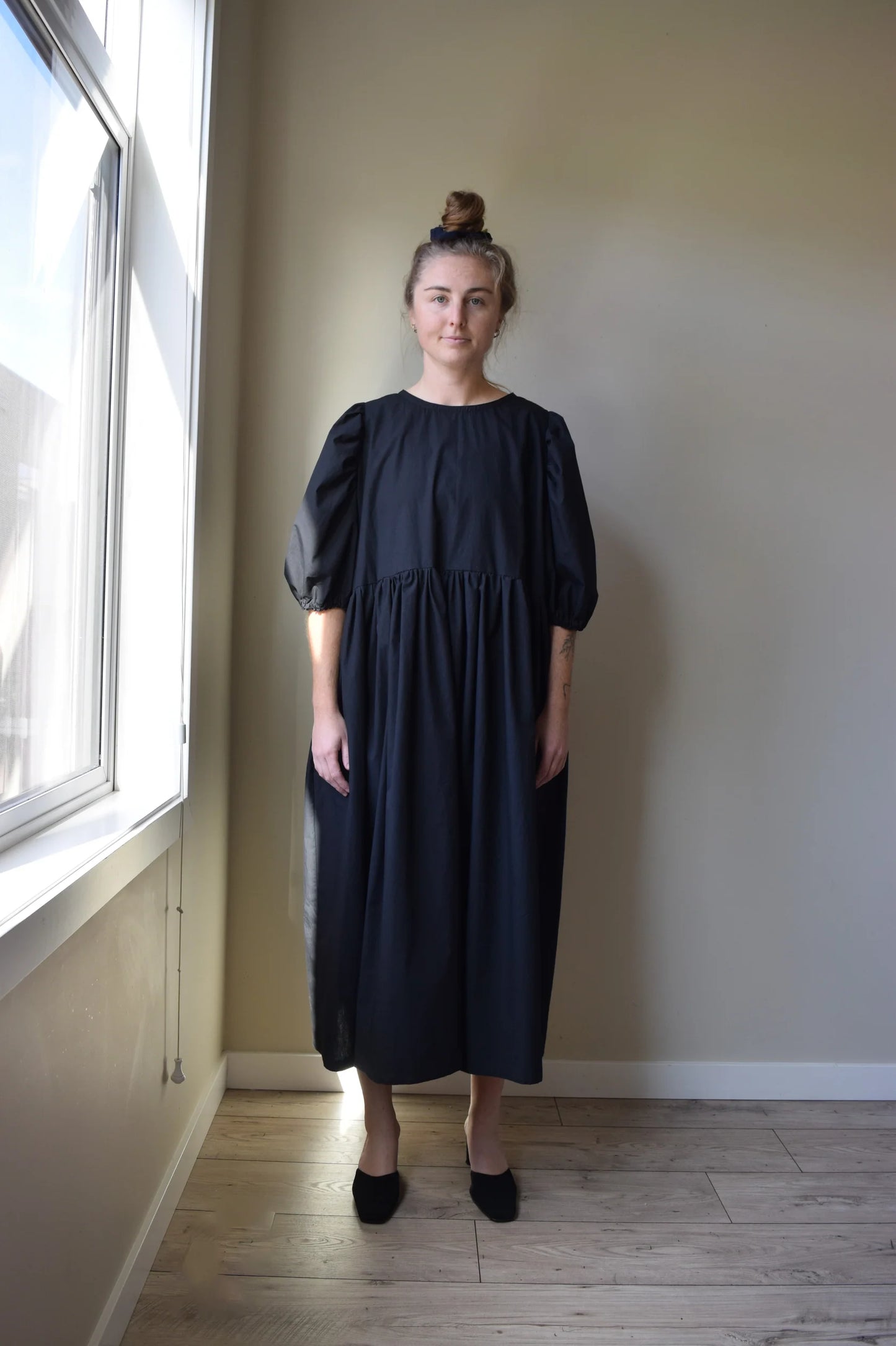 Black Cotton Emily Dress