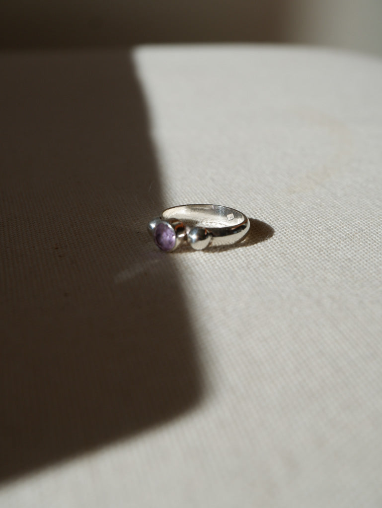 Silver Lilac Gem Ring