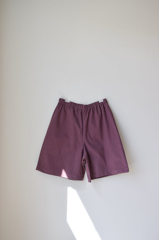 Plum Cotton Shorts | Small