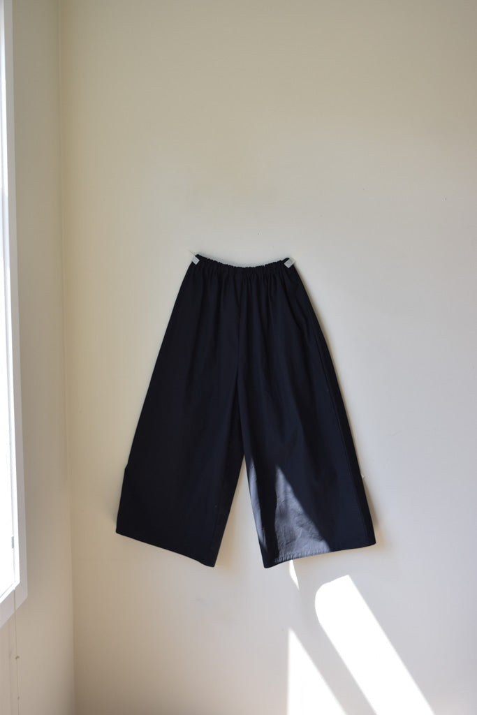 Black Cotton Poplin Wide Leg |  XL