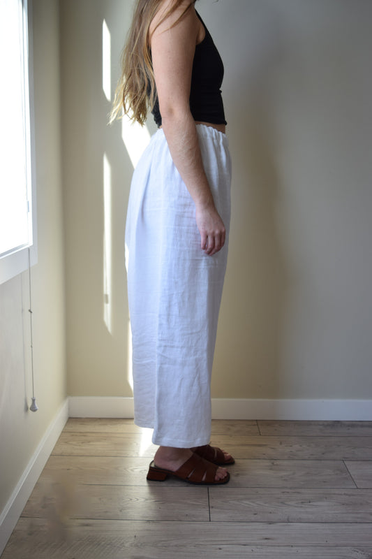 Wide Leg Linen Twill Pant | Multiple Sizes & Colors