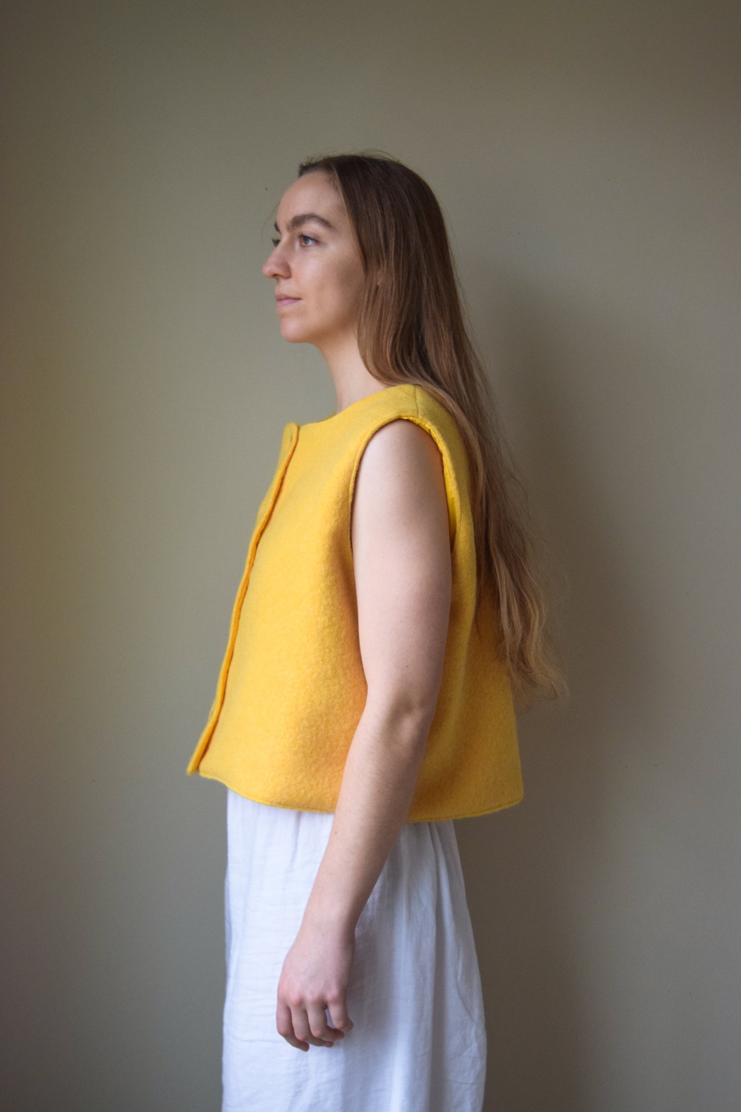 Lemon Felted Wool Vest | Multiple Sizes