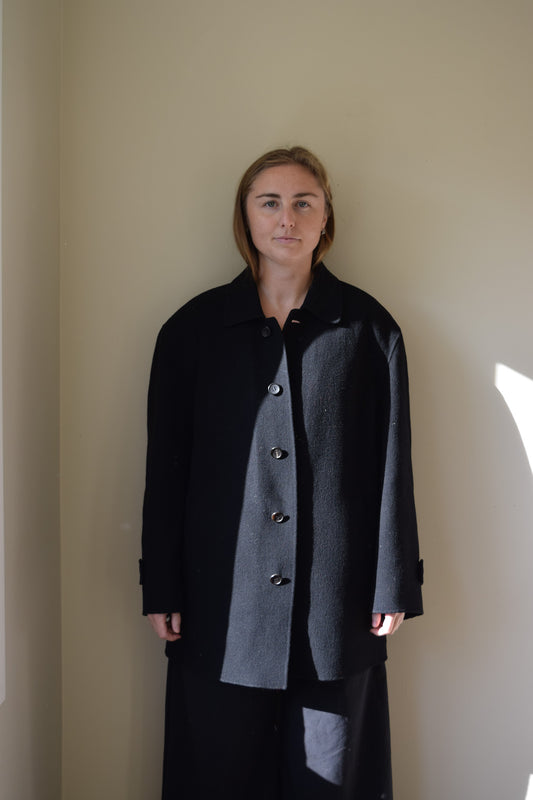 Black Wool Chore Coat